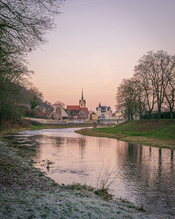 Abendlicher Blick auf Gera Untermhaus